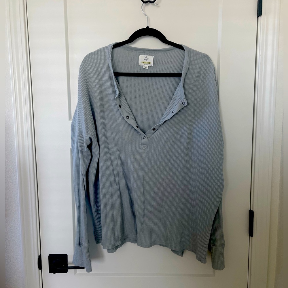 Aerie Waffle Knit HENLEY  XL